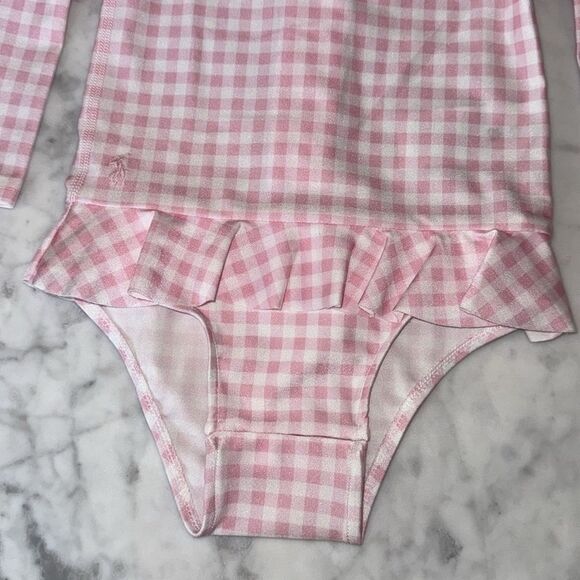 NWT Ralph Lauren Pink Gingham Ruffled One-Piece Rash Guard - Picture 4 of 7